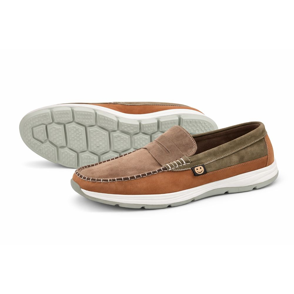 Mens Suede Driving Shoes with Rubber Sole